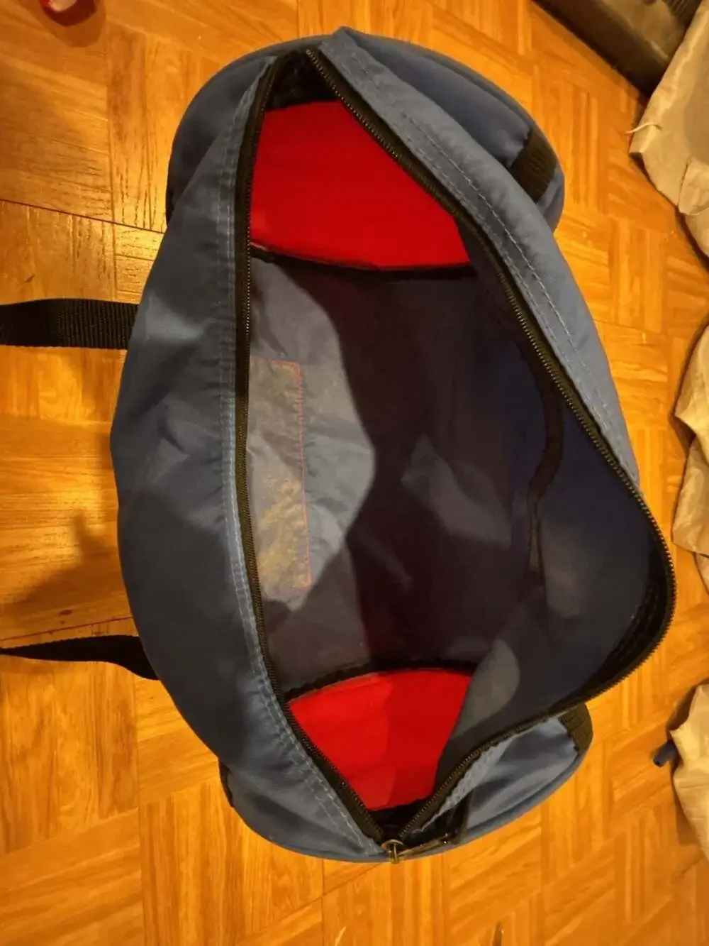 Vintage Eddie Bauer Expedition Outfitter Blue Yellow Red Duffel Bag